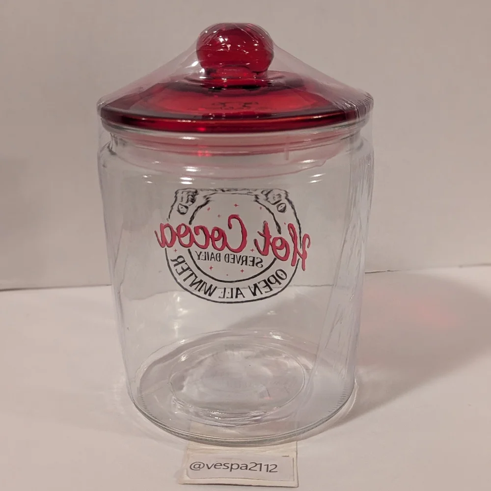 Target Bullseye Playground Christmas Hot Cocoa Glass Canister Cookie Jar